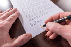 Signing a contract